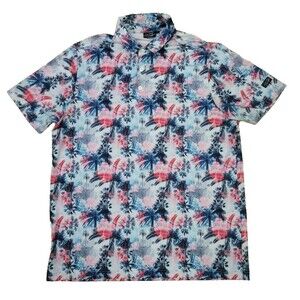 Sunday Swagger Men’s Large Tropical Performance Stretch Golf Polo Shirt